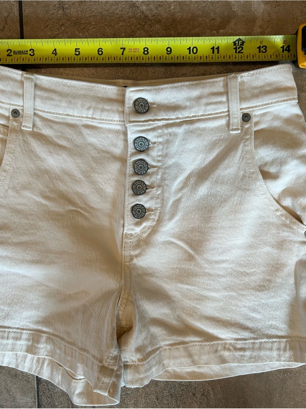 Banana Republic High-Rise Cream White Women's Button-Front Shorts